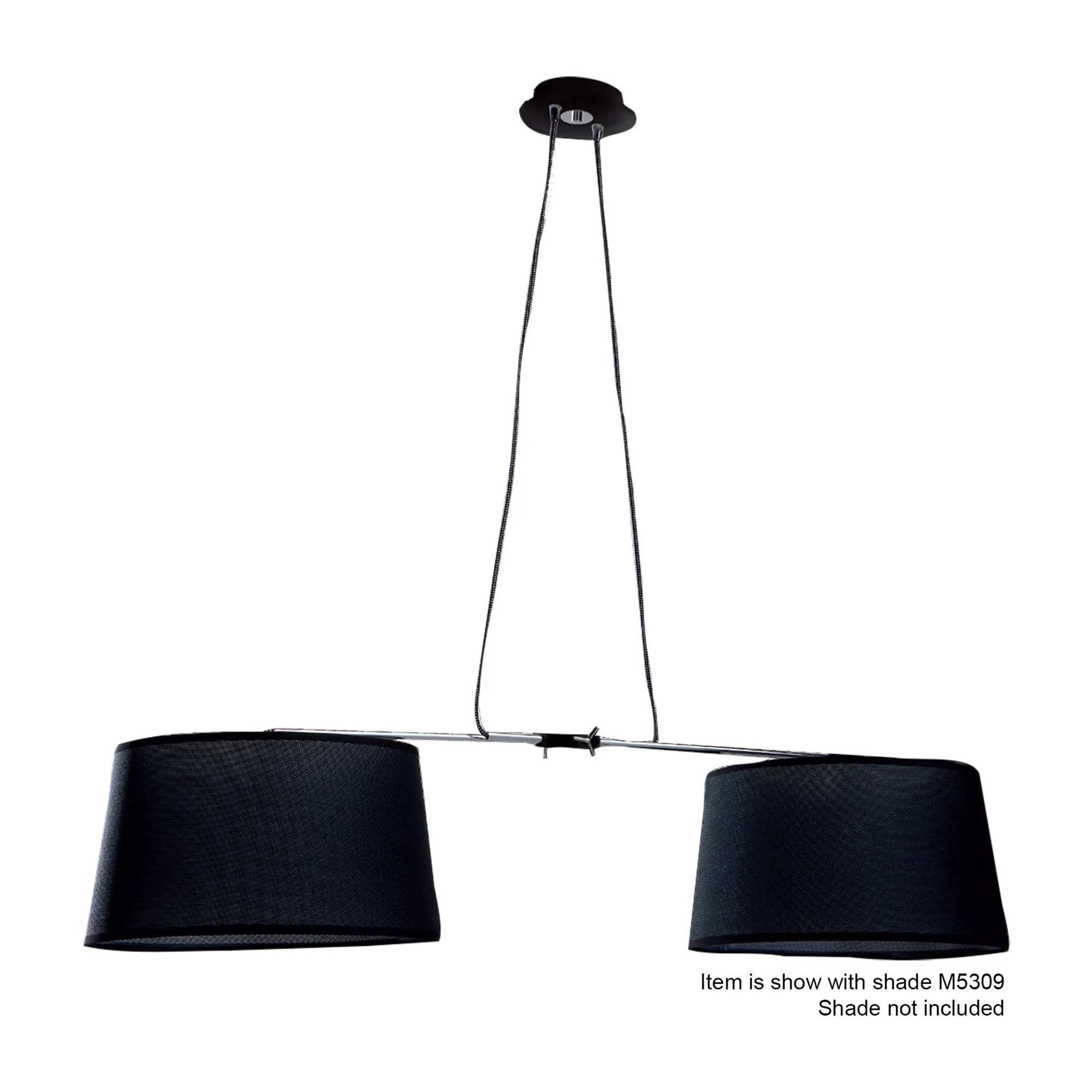 M5307  Habana Pendant 2 Light Without Shade Black